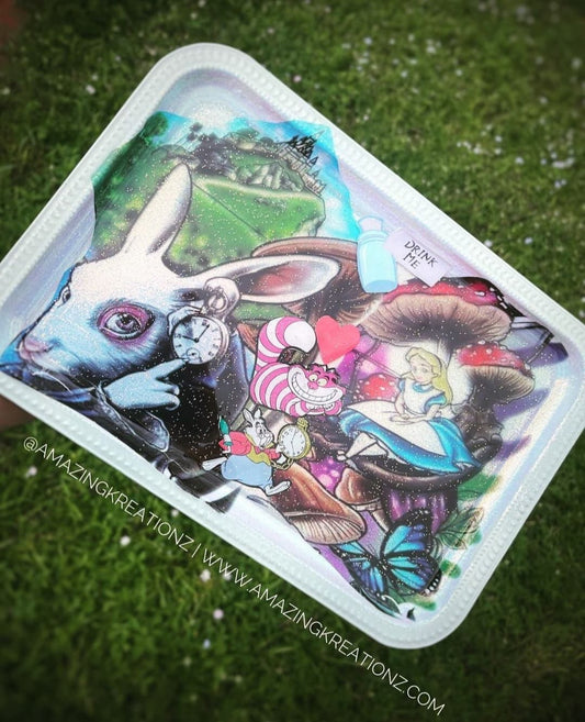 Alice in Wonderland inspired Rolling Tray